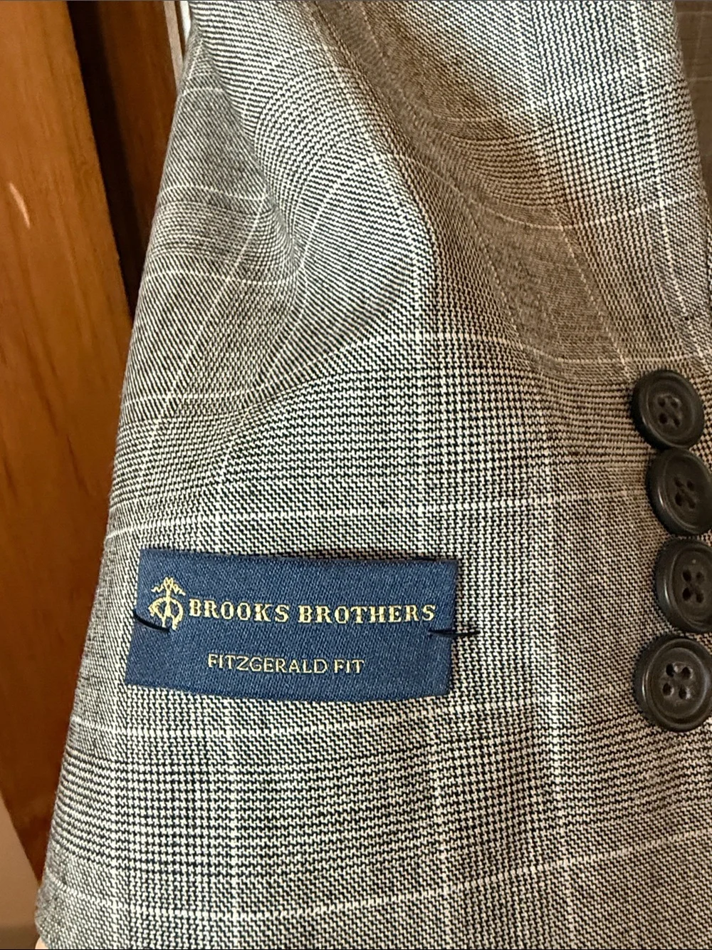 Brooks Brothers Men's Gray Windowpane Blazer - Classic Tailored Jacket